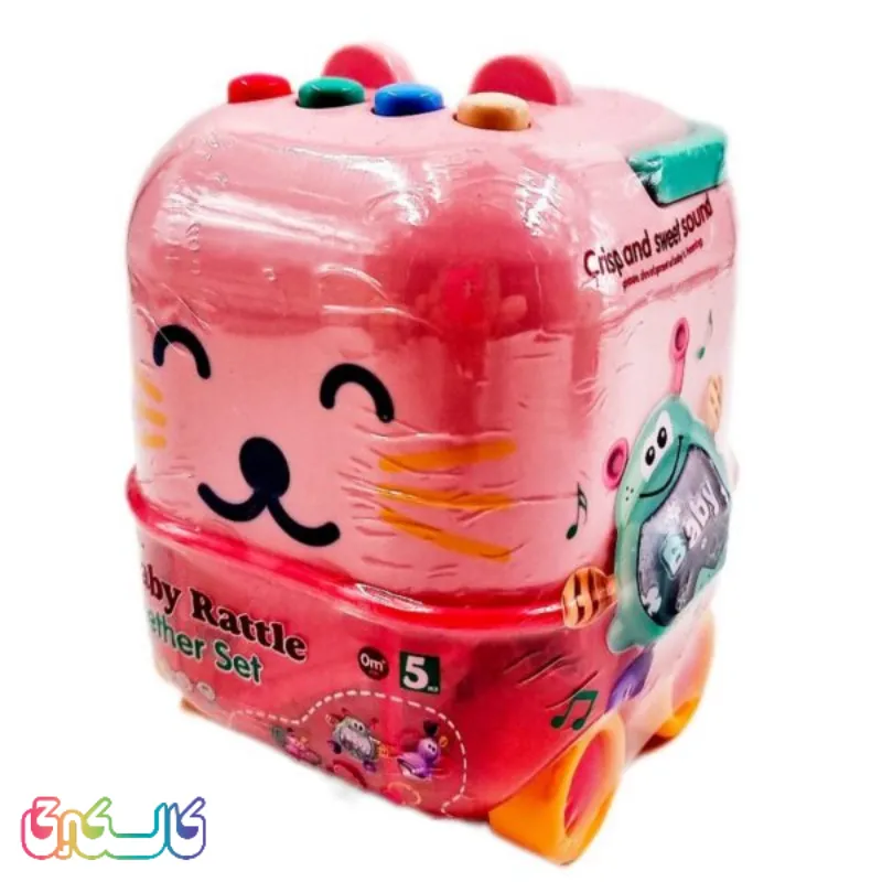 پک جغجغه 5 عددی نوزاد Combuy رنگ صورتی