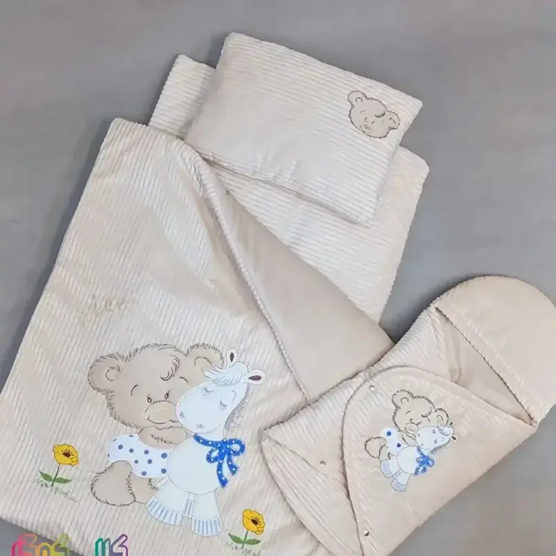 سرویس خواب 4 تکه مخمل حبابی و کبریتی طرح فانتزی 3