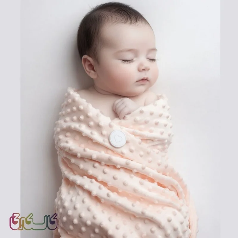 پتو نوزادی مخمل حبابی یک رو کارامل کد 322 2