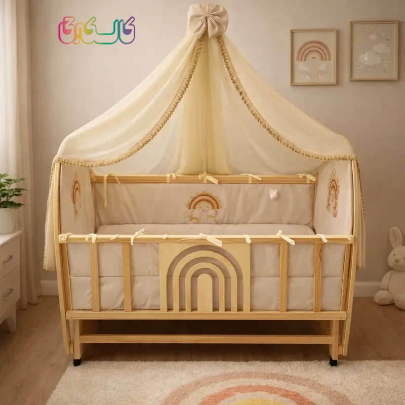 تخت و گهواره نوزاد ماتاکیدز مدل رنگین کمان
