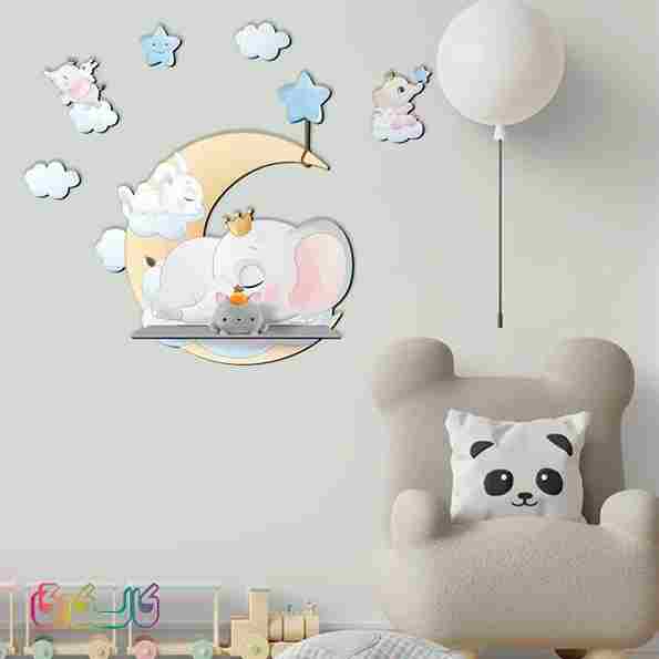 شلف اتاق کودک با استیکر فانتزی