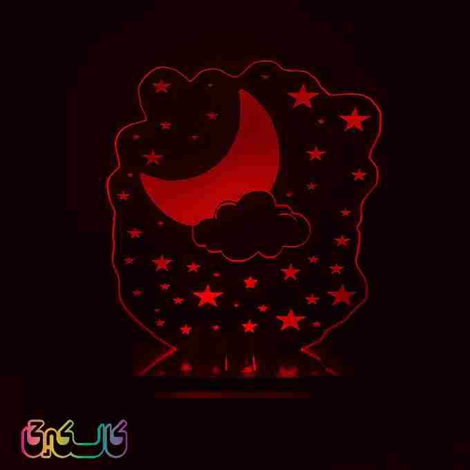 چراغ خواب رومیزی طرح آسمان شب رنگارنگ