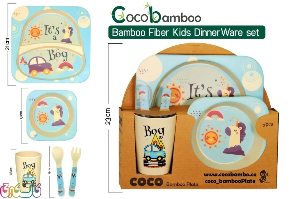 لیوان و قاشق چنگال کودک طرح پسرانه