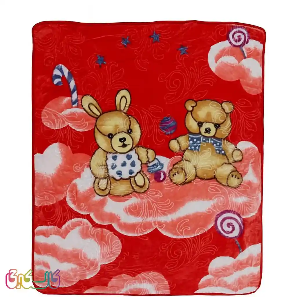 پتو قرمز طرح دار