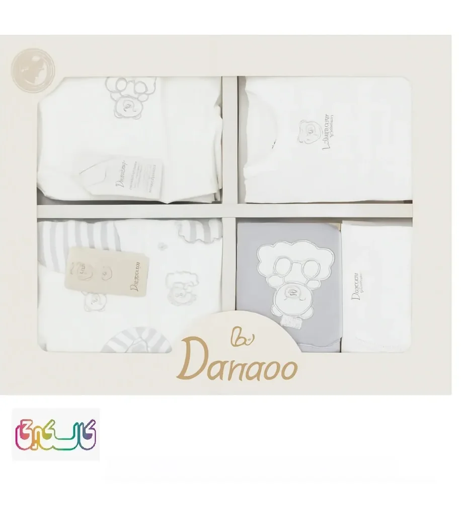 ست لباس نوزادی 19 تیکه دانالو طوسی سفید