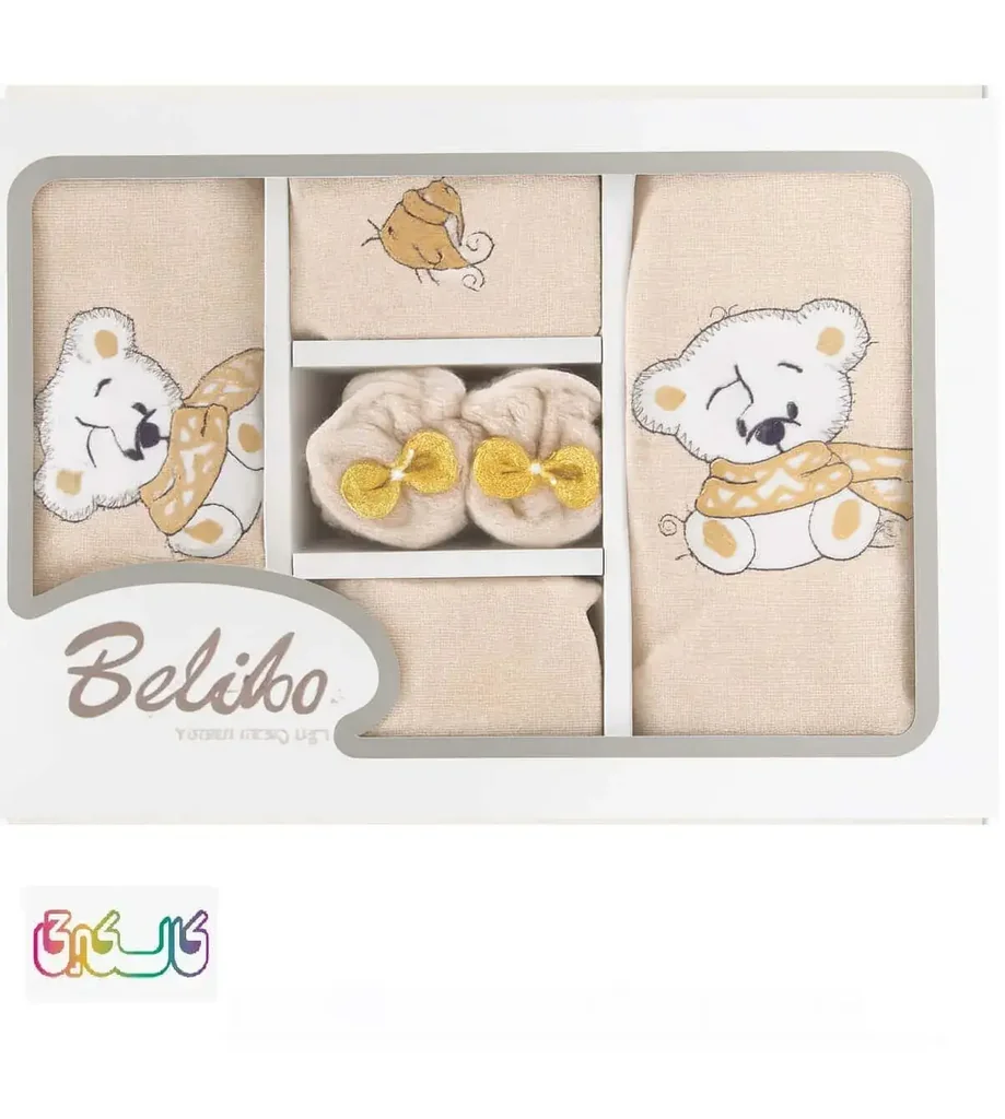 سرویس حوله 5 تکه جعبه ای بلیکا گلدوزی خرسی