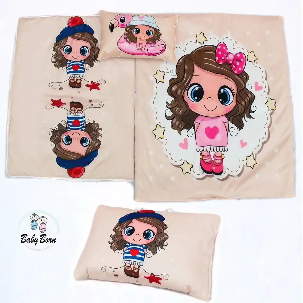 سرویس خواب نوزاد بیبی بورن با طرح دخترانه