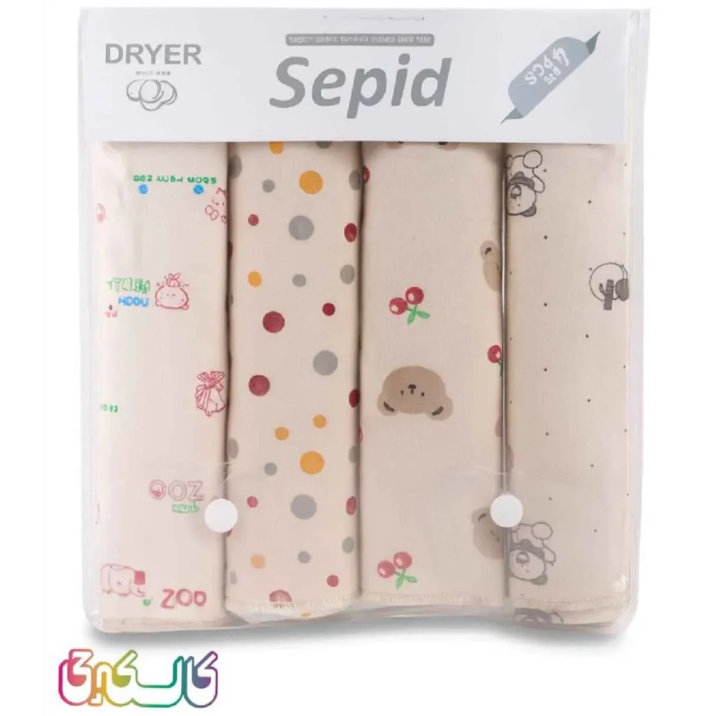 خشکن 4 عددی تمام چاپ سپید