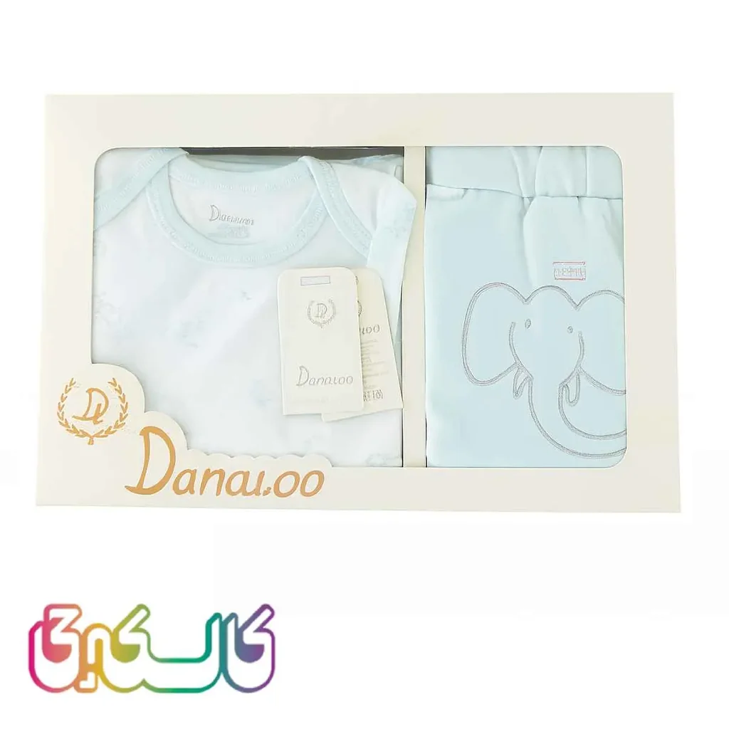 ست لباس نوزادی ۵تیکه دانالو فیل سفید و سبز