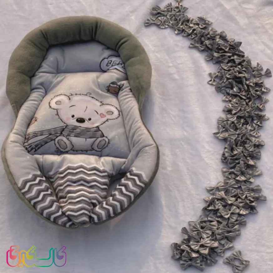 قنداق سوییسی مخمل طوسی