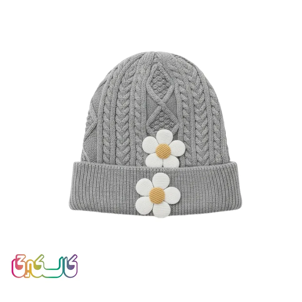 کلاه بافت کودک طرح خرس توپولی