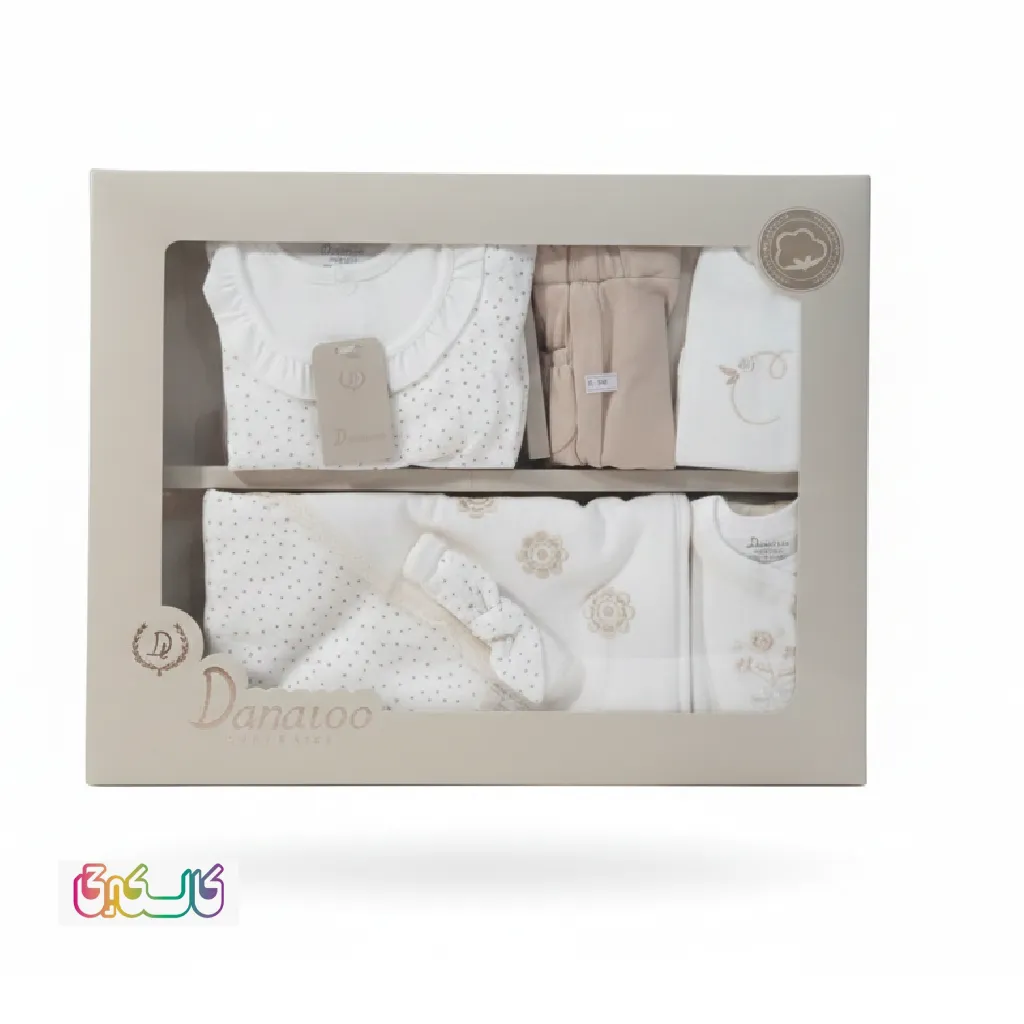 ست بیمارستانی 13 تیکه دانالو طرح گل شیری