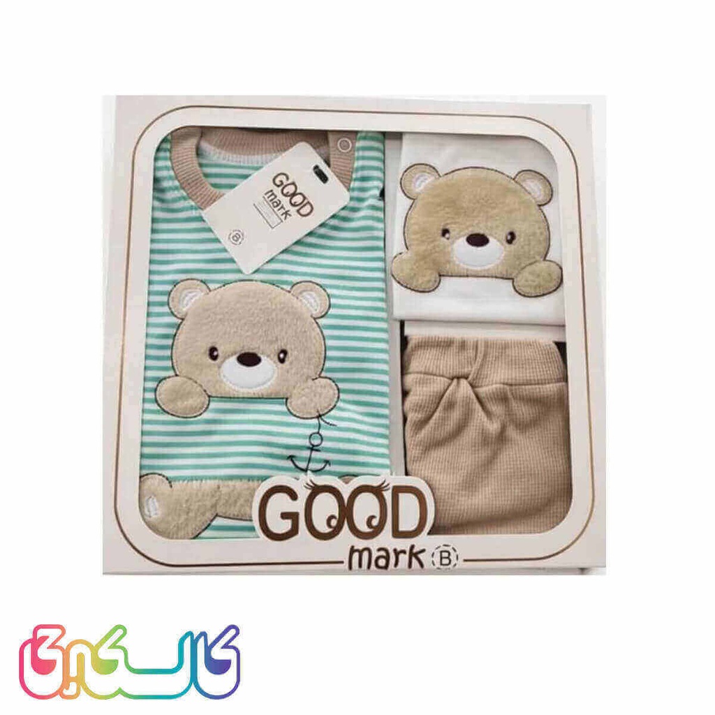 ست لباس نوزادی 5 تیکه گود مارک رنگ سبز