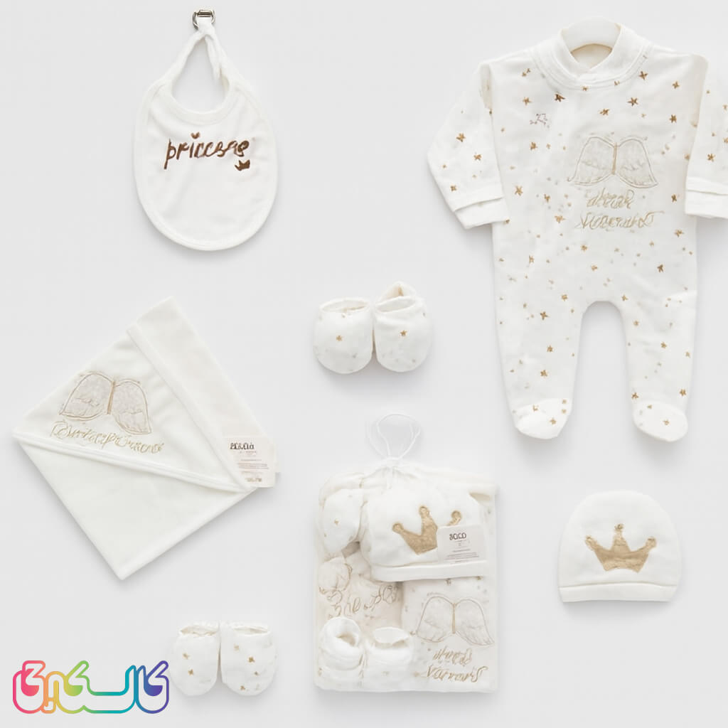 ست لباس نوزادی 5 تیکه گود مارک طرح فرشته