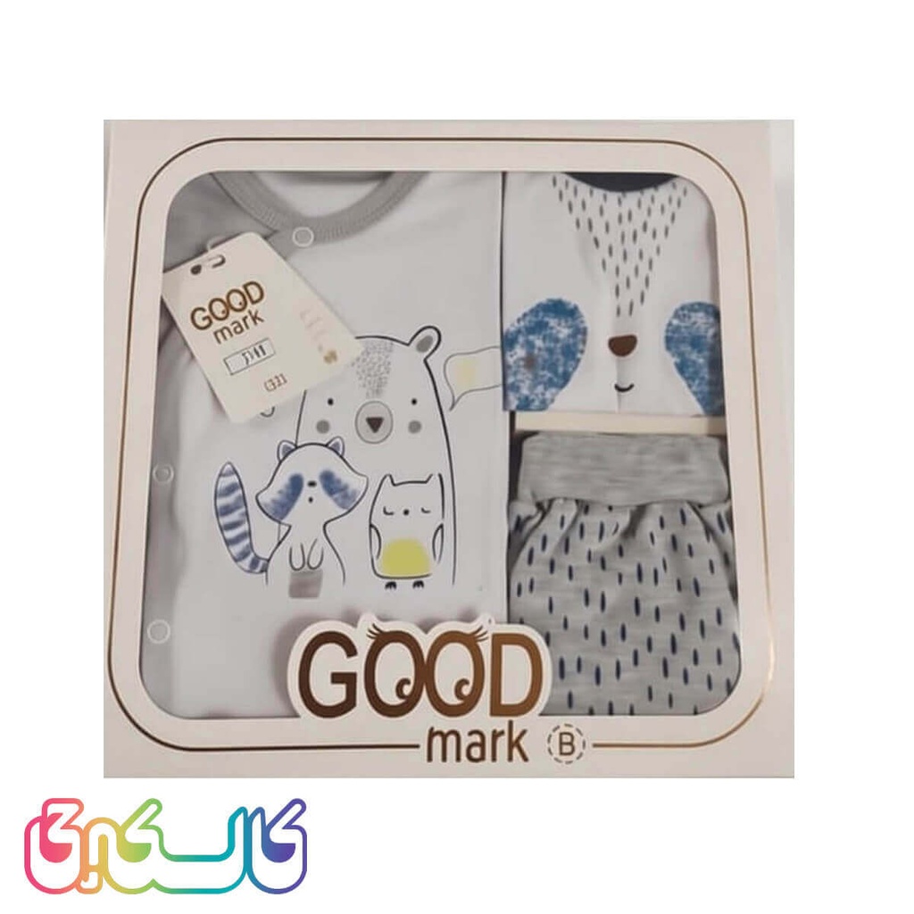 ست لباس نوزادی 5 تیکه گود مارک طرح راکون