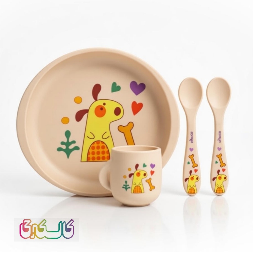 ست سیلیکونی مقاوم برای بهداشت نوزاد چیکو کرم رنگ