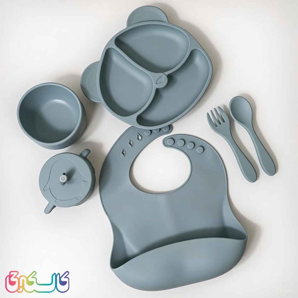 ست 7 تکه ظروف سیلیکونی ماماپاپا