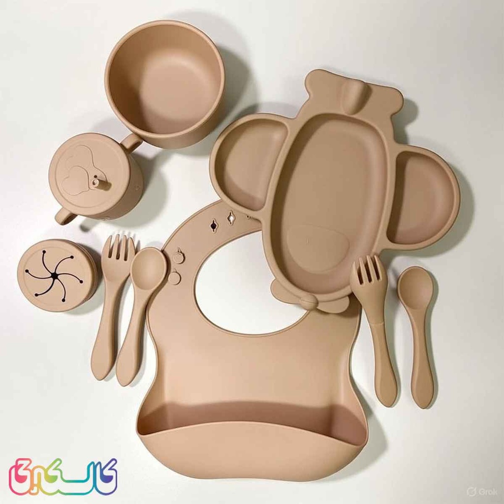 ست ظروف غذاخوری سیلیکونی ماماپاپا