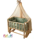 گهواره چوبی رهام رنگ سبز