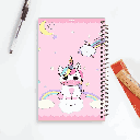 دفتر نقاشی اسب تک شاخ صورتی