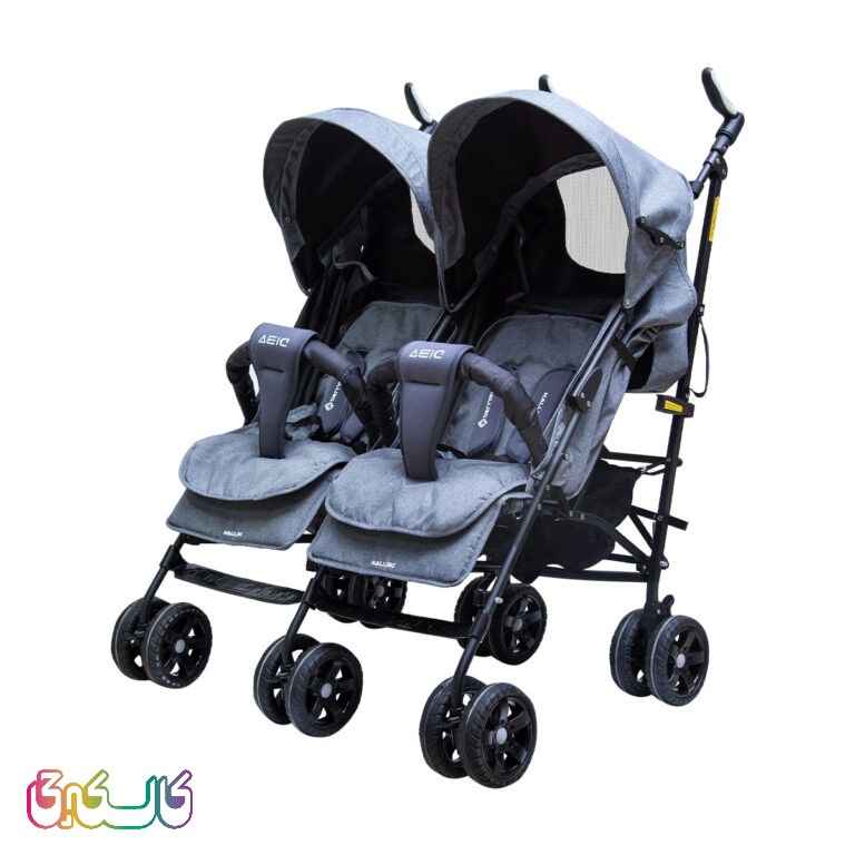 کالسکه دوقلو دیبا طوسی