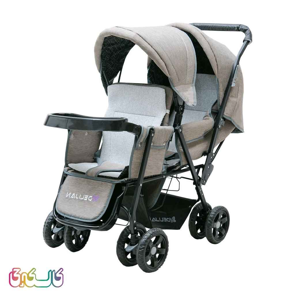 کالسکه دوقلو کرم رنگ ونوس