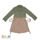 ست کت و سارافون دخترانه دکمه دار