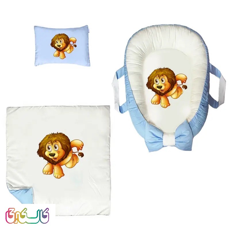 سرویس خواب نوزاد طرح بچه شیر با محافظ