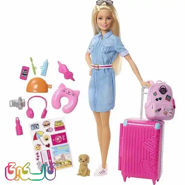 عروسک باربی متل مدل تراول با لوازم سفر