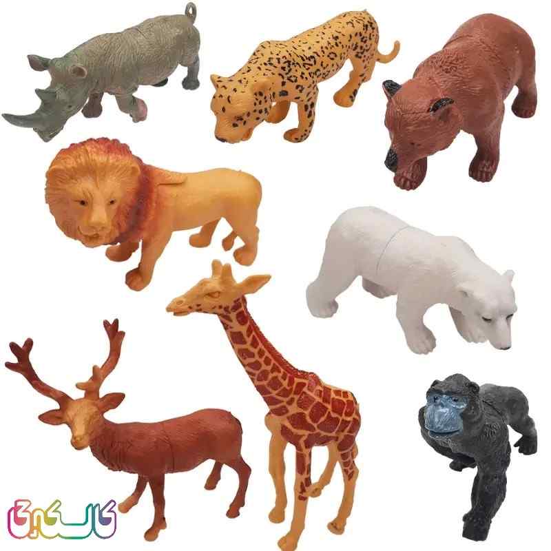 فیگور مدل حیوانات جنگل مجموعه 8 عددی