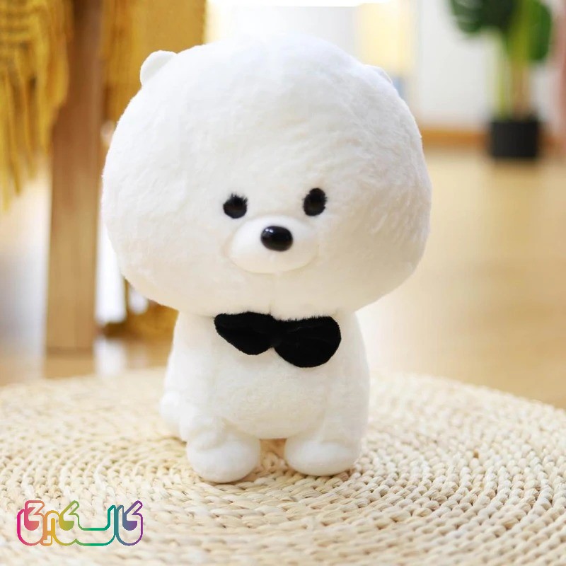 عروسک سگ تپل پاپیون دار با ارتفاع 25 سانتی متر