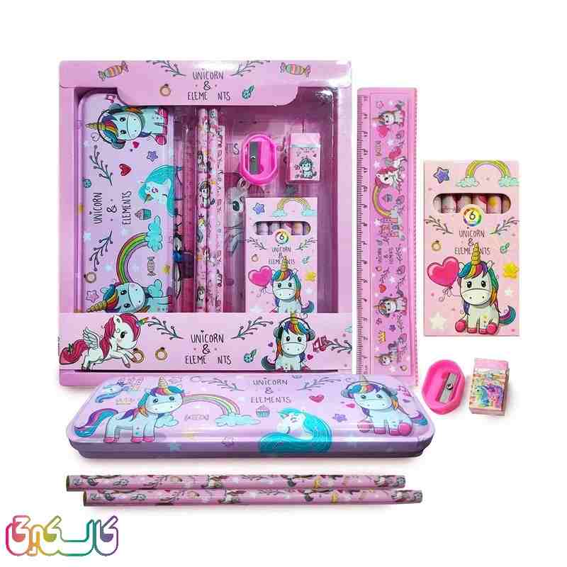 ست لوازم تحرير طرح يونيکورن مجموعه 7 عددی