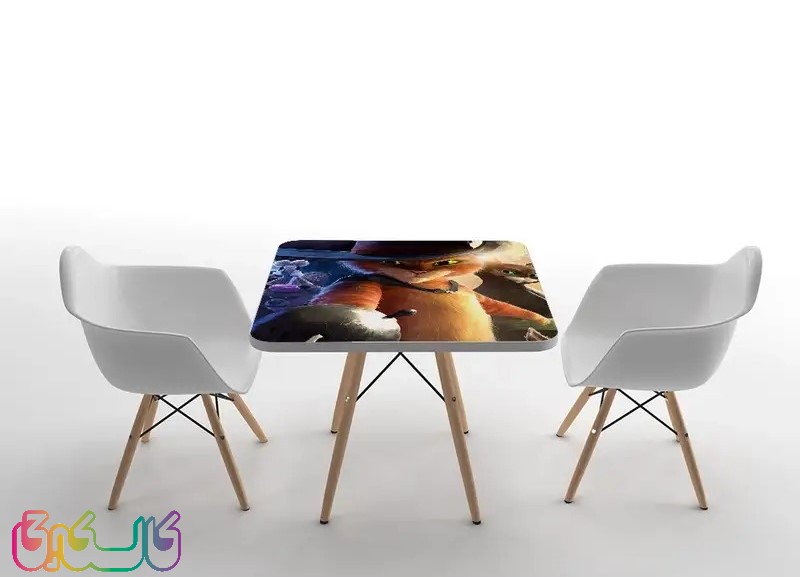 ست میز و صندلی کودک طرح گربه چکمه‌پوش