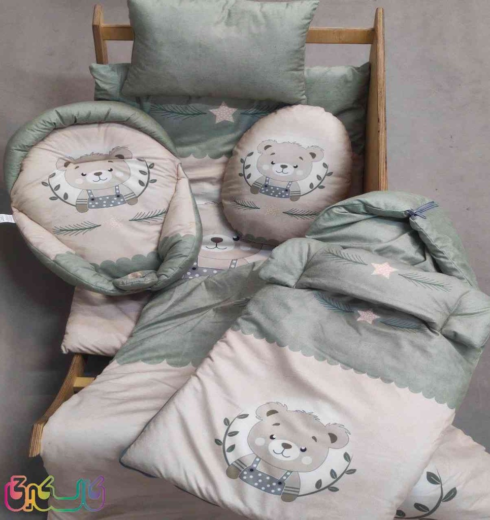 سرویس خواب نوزاد ۶ تیکه مدل سفید برفی