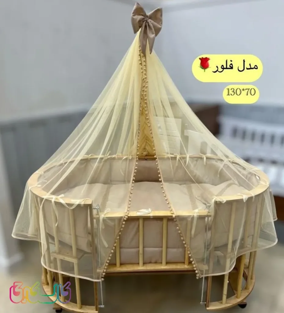 تخت و گهواره کنار مادر ماتاکیدز مدل فلور