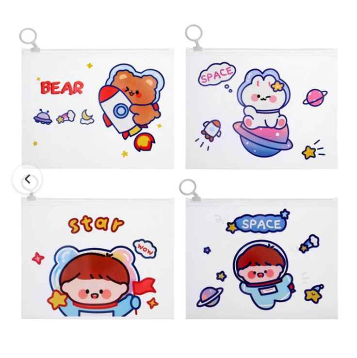 پوشه مدل زیپ دار طرح فضانورد بسته 4 عددی