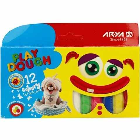 خمیر بازی 12 رنگ آریا جعبه مقوایی