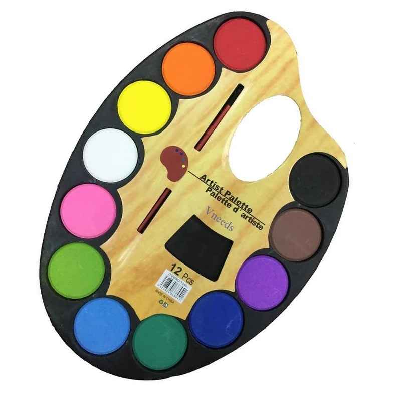 آبرنگ 12 رنگ طرح بوم نقاشی مدل ملکا