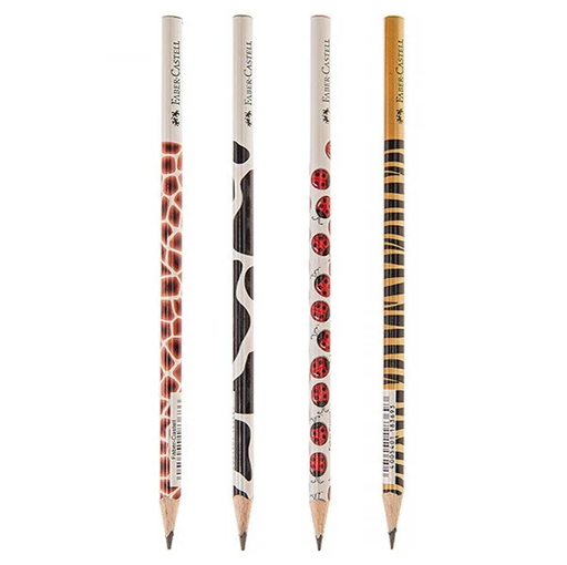 مداد مشکی فابرکاستل طرح حیوانات-بسته 4 عددی