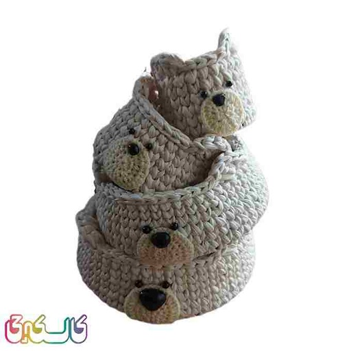 ست سبد وسایل کودک مدل خرسی مجموعه 4 عددی