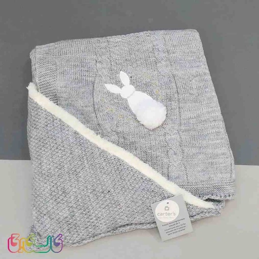 پتو بافت کارتز مدل اودو بیبی با طرح تدی و خرگوش