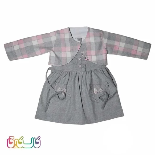 ست پیراهن کت دار دخترانه چهارخانه