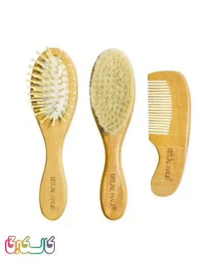 شانه و برس چوبی 3 تیکه الیزابت