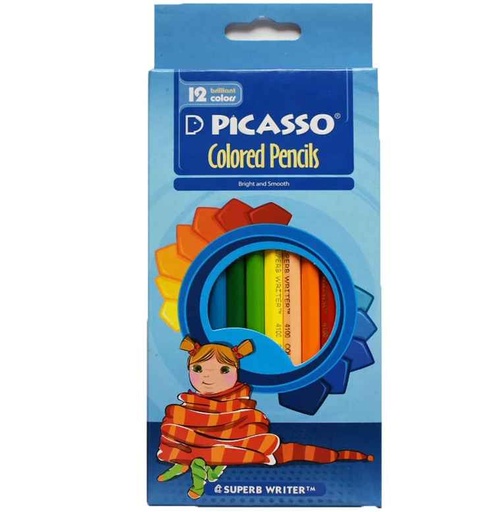 مداد رنگی 12 رنگ پیکاسو مدل جعبه مقوایی