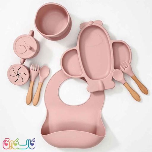 ست غذا خوری 10 تیکه تمام سیلیکونی مدل هواپیما