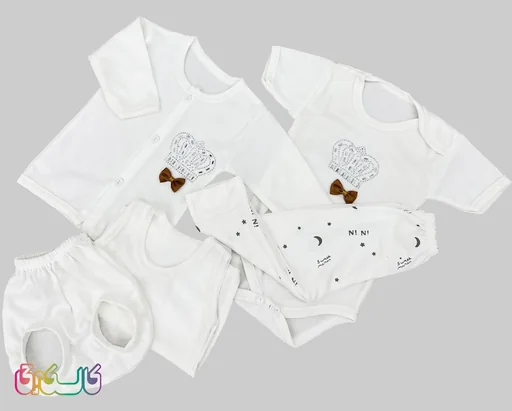 ست 5 تیکه لباس نوزادی آریانا با پارچه اعلا شادی