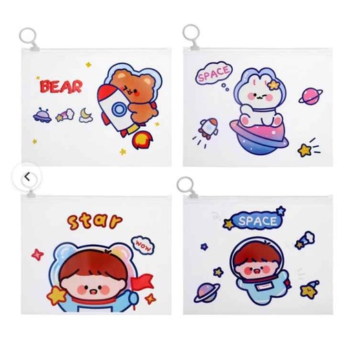 پوشه مدل زیپ دار طرح فضانورد بسته 4 عددی