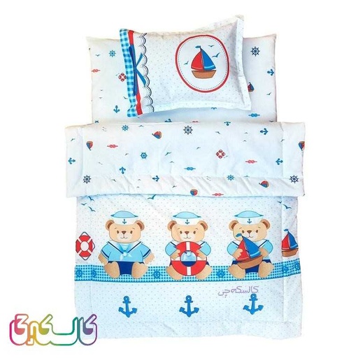 سرویس خواب نوزاد 3 تکه کودک طرح خرس ملوان