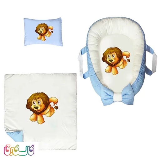 سرویس خواب نوزاد طرح بچه شیر با محافظ